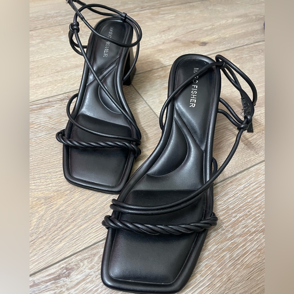 Marc Fisher Black Strappy Heels